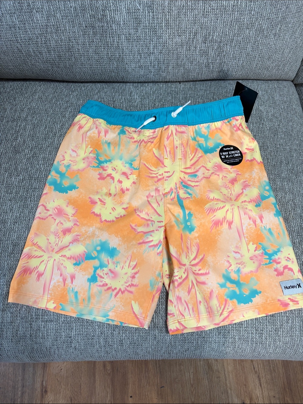 Hurley Kids Orange Tropical Pam Tree 🌴 Swim Trunks